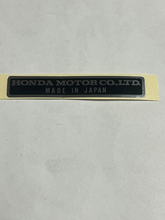 Honda Name Plate