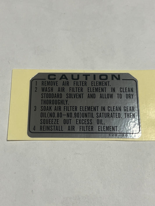 Warning Label (Air Filter)